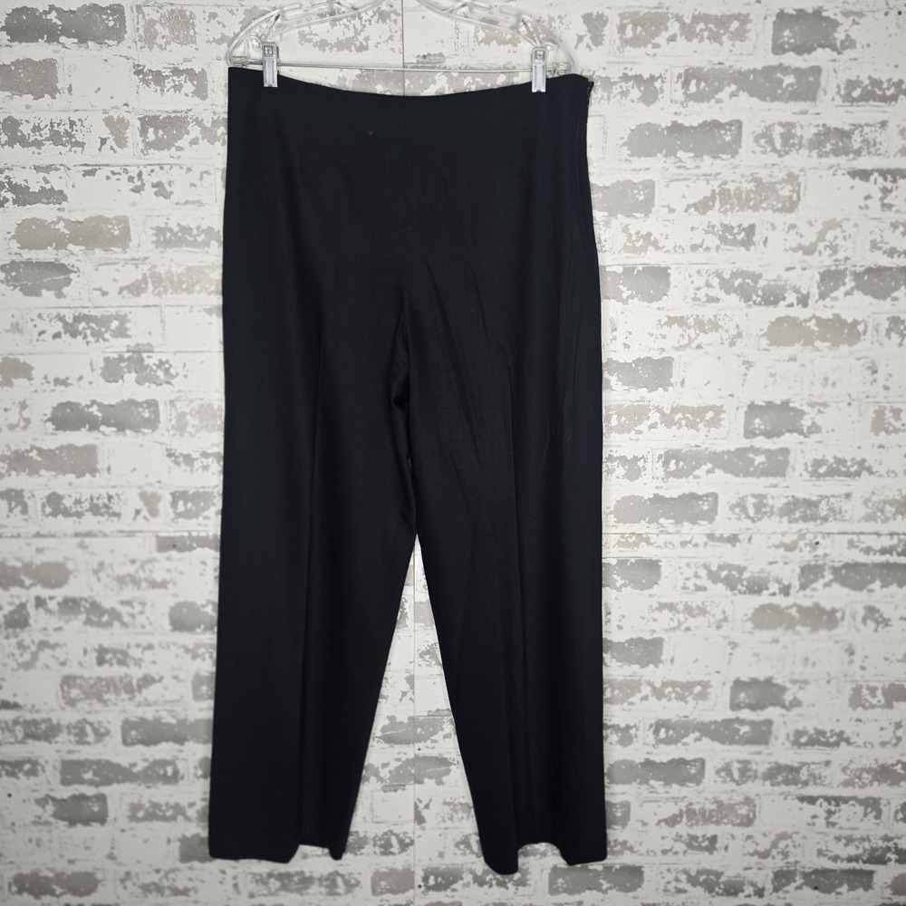 Talbots Dress Pants Womens 14 Regular Black Italian Wool‎ Stretch Lined Side Zip